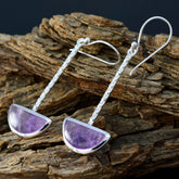 Bruna Purple Solitaire Dangle Earrings for Glam Style
